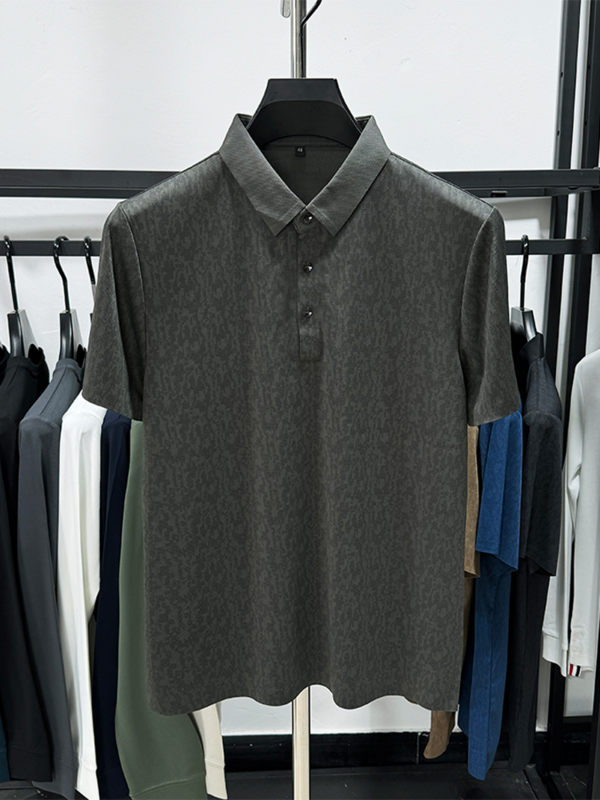 Высококачественная Летняя мужская рубашка-поло с коротким рукавом, дизайнерская Корейская дышащая Высококачественная Бриллиантовая деловая Повседневная рубашка с принтом для мужчин