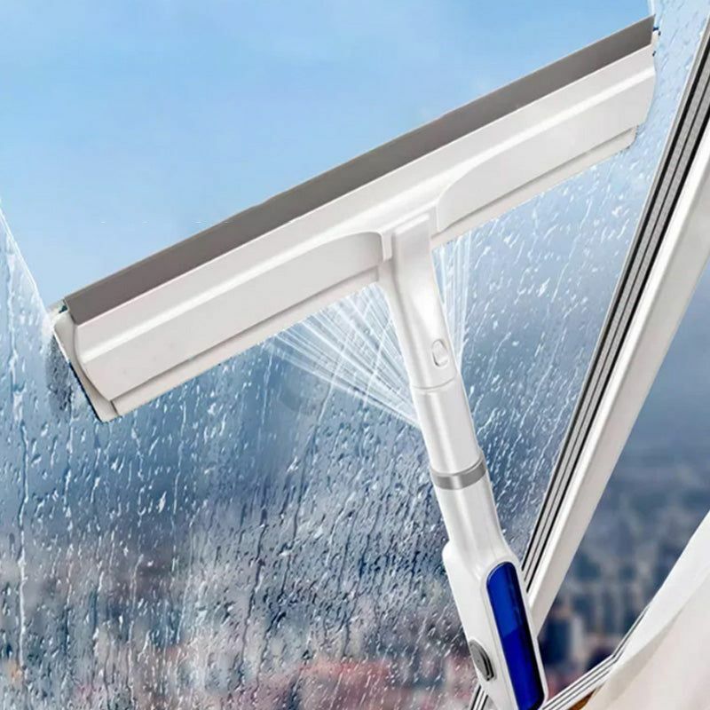 Water Spray Window Mesh Screen Brush Window Cleaner Magic Broom Wiper Telescopic Long Handle Mop Squeegee Wiper Cleaning Tool
