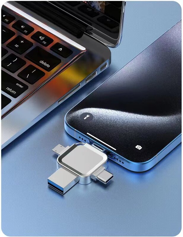 Unidade Flash USB Tipo C, Pen Drive, Pendrive, 4in 1, 32GB, 64GB, 128GB, 256GB, 512GB, iPhone, Android, iPhone, Novo, 2022