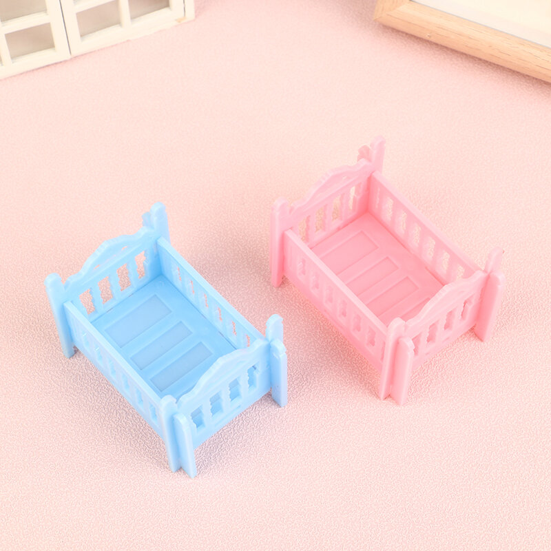 1pcs Dollhouse Miniature Cradle Crib Bedding Set Baby Doll Furniture Toys For Dolls Furniture Decorate