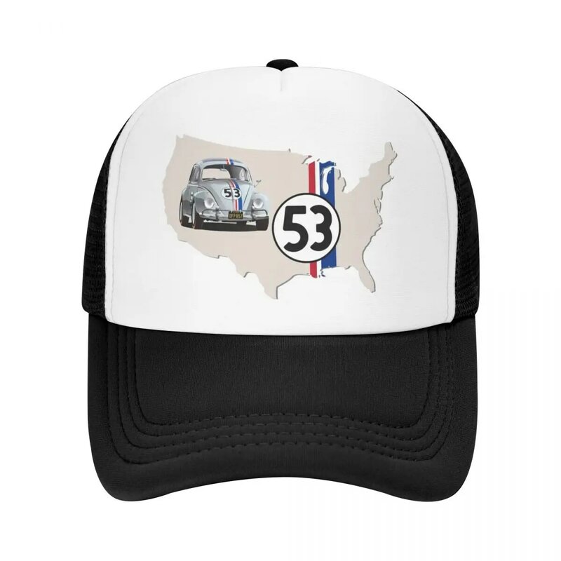 Personal Herbie 53 topi bisbol Logo mobil balap, topi olahraga pria wanita Trucker dapat disesuaikan musim semi
