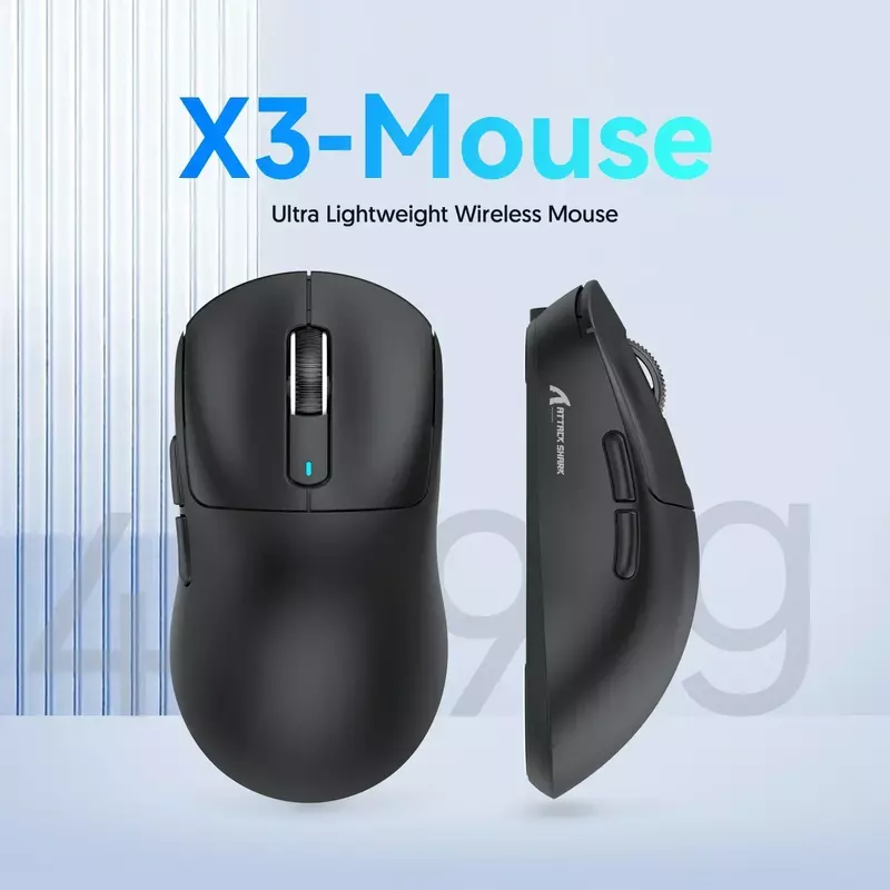 Attack Shark X3 mouse , 49g Lightweight Mouse Pixart 3395 Gaming Mouse Wireless  2.4G Bluetooth Gaming Esport Mouse Laptop