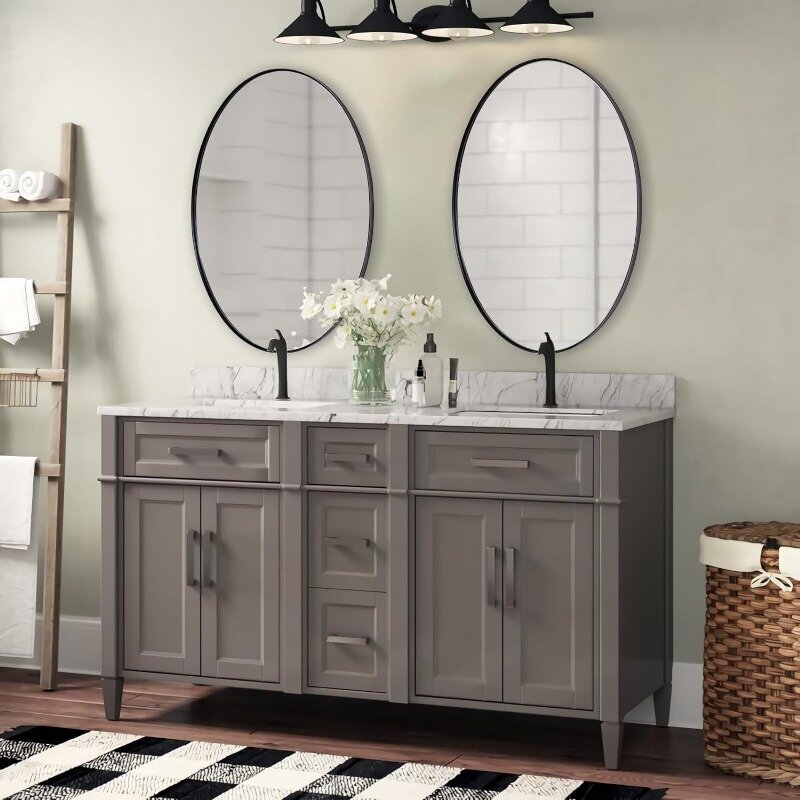Lustro łazienkowe, lustro do łazienki, owalny lustro kosmetyczne do łazienki, lustro ścienne kształt pigułki