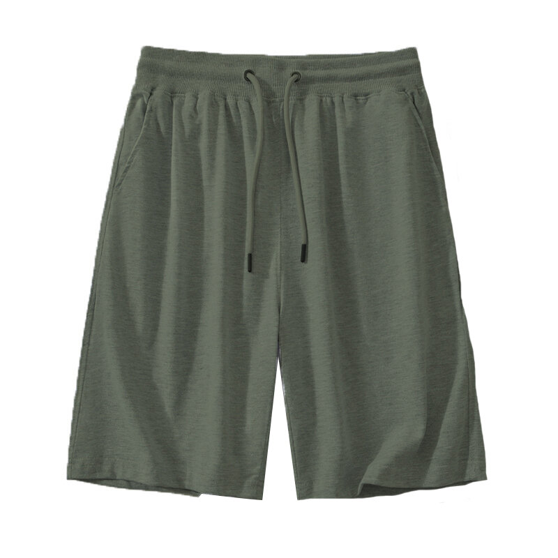 Short casual de algodão lavado masculino, monocromático, calça de cinco pontos, shorts de verão de Hong Kong, calça de praia de trabalho