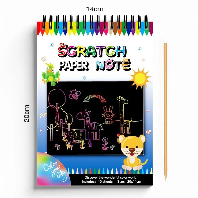 Zdrapka kolorowa olśniewająca karteczki do notowania tablica do malowania Graffiti do rysowania artystycznego zabawki magiczna książka dla dzieci rysowanie cewek