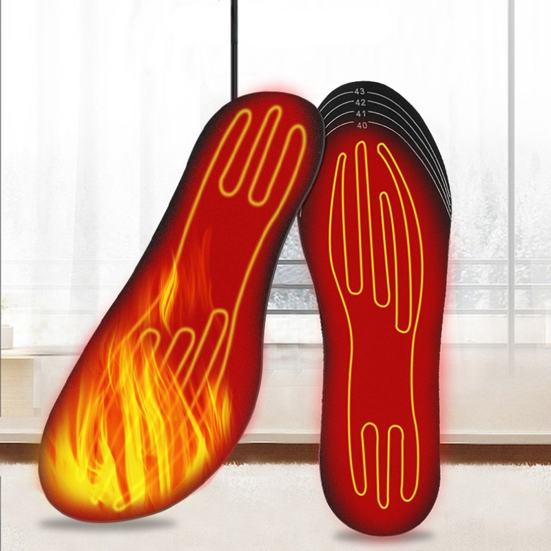 Palmilhas aquecidas recarregáveis USB, almofada de sapatos aquecidas elétricas personalizáveis DIY, aquecedores de pés para esqui ao ar livre, tamanho 35-46, inverno