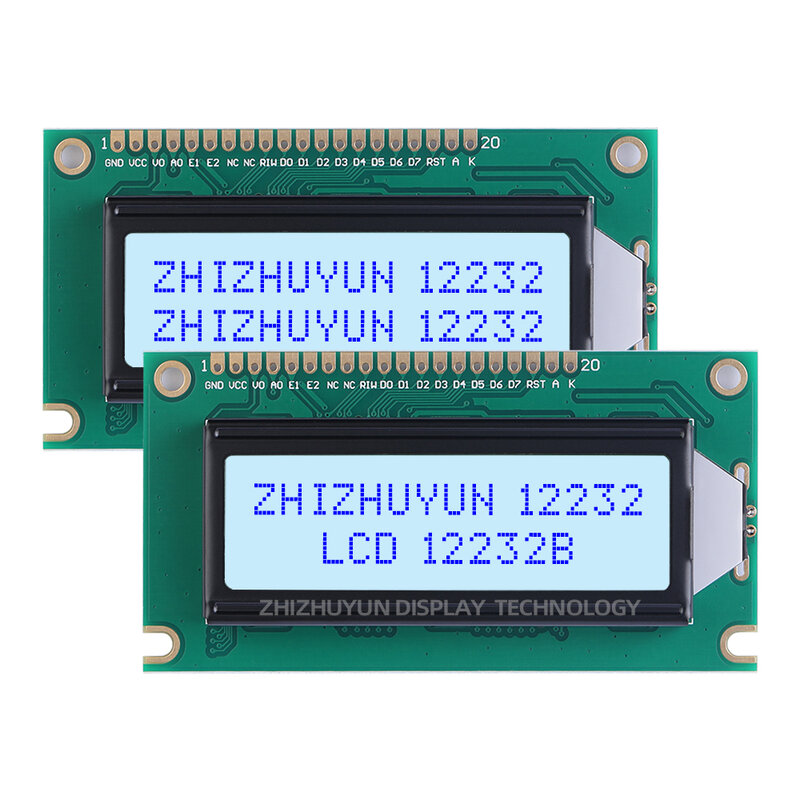 Pantalla de caracteres 12232B, interfaz estándar de 20 pines, membrana azul, LCD en inglés, pantalla LCD de 3,6 pulgadas
