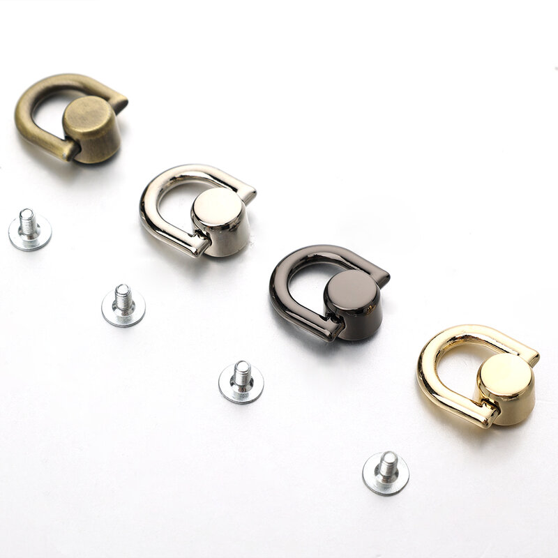 Tas cincin berbentuk D gesper klip samping tas tangan gesper D logam Retro pegangan rantai tas Konektor aksesori perangkat keras