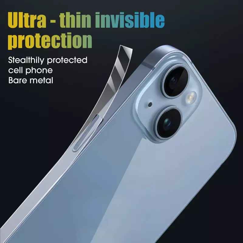 Película de marco para iPhone 15, 14 Plus, 13, 12 Pro Max, 11, XS, X, XR, 15PM, pegatina protectora lateral de Hidrogel, cubierta de borde de teléfono antiarañazos