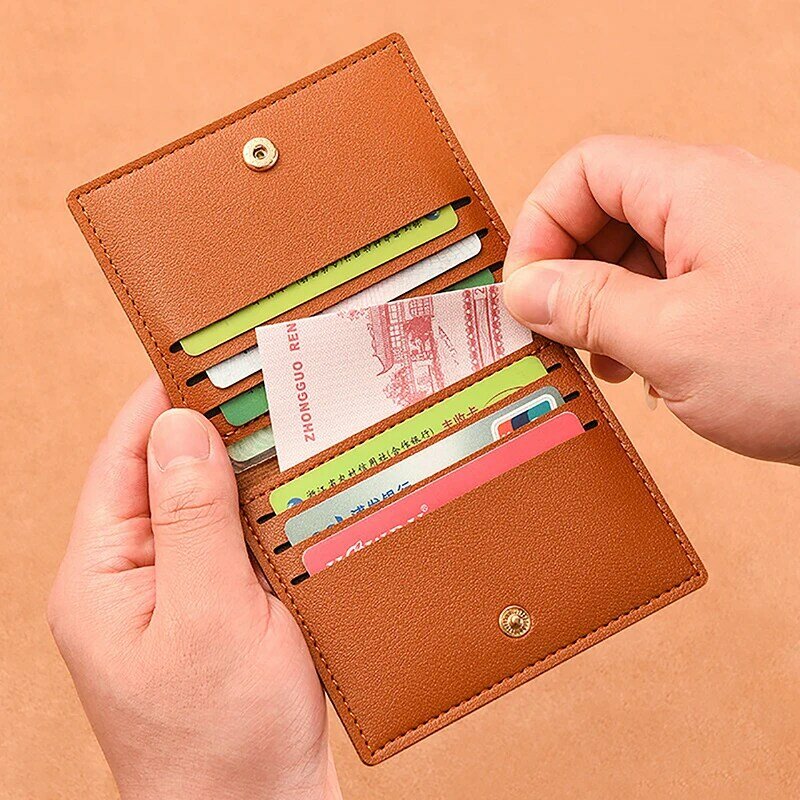 1 buah tas kartu ramping dan kompak wadah kartu ID Bank dompet lisensi pengemudi sederhana dan Anti demagnetik tempat kartu