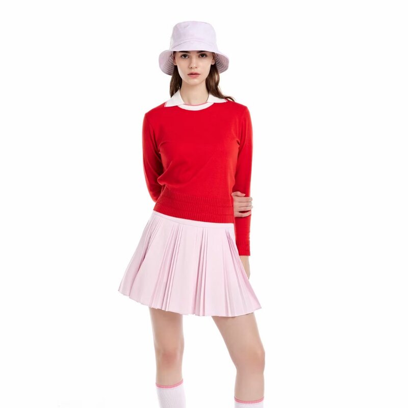 女性のための春のゴルフ服,スポーツと快適なニットセーター,柔らかなタッチのセーター,高弾性