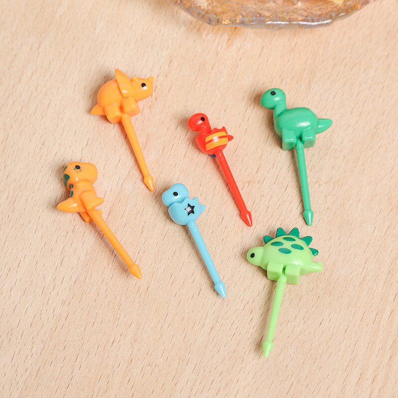 1 Pcs Cartoon Fruit Fork Toothpick Cute Animal Food Fork Mini Lunch Box Decoration Children's Supplementary Food Kitchen Tools