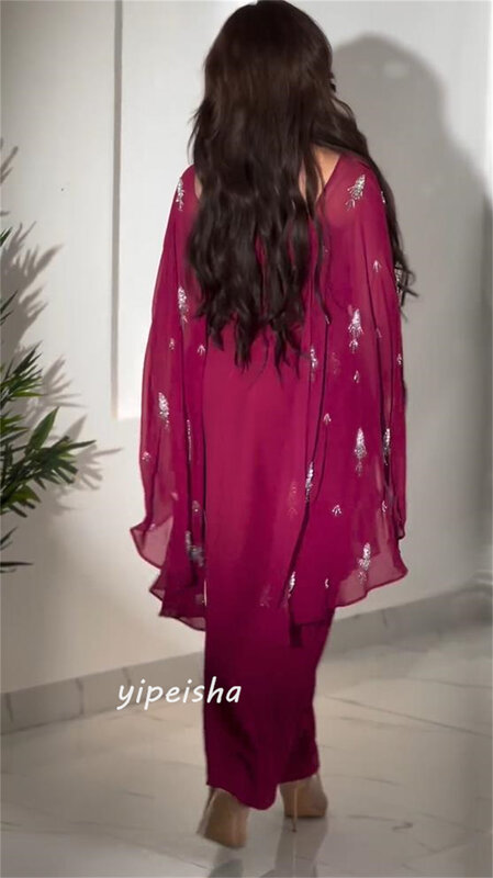 Robe de Rhmi-longue en satin d'Arabie saoudite, ceintures perlées, ligne A, encolure carrée, occasion sur mesure