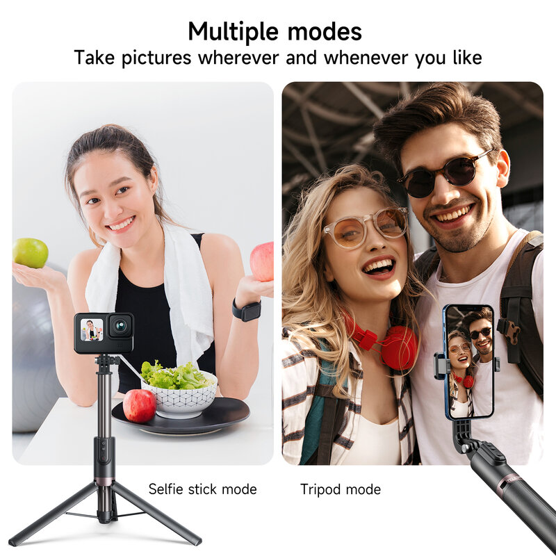 TELESIN 40M รีโมทคอนโทรลไร้สาย Bluetooth สำหรับ GoPro Hero 11 10 9 8 Max Vlog Selfie Stick ขาตั้งกล้องสำหรับ IPhone 14 Samsung HUAWEI