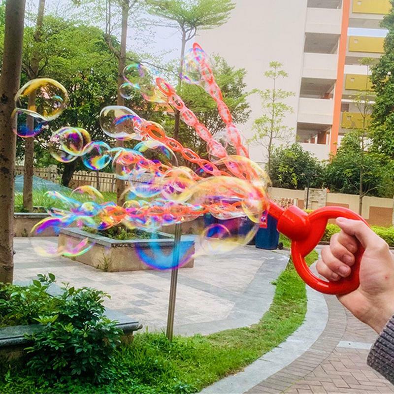 Varita de burbujas de mano con 32 agujeros para niños, palo de burbujas con cara sonriente, herramienta de soplado de jabón divertido para actividades al aire libre