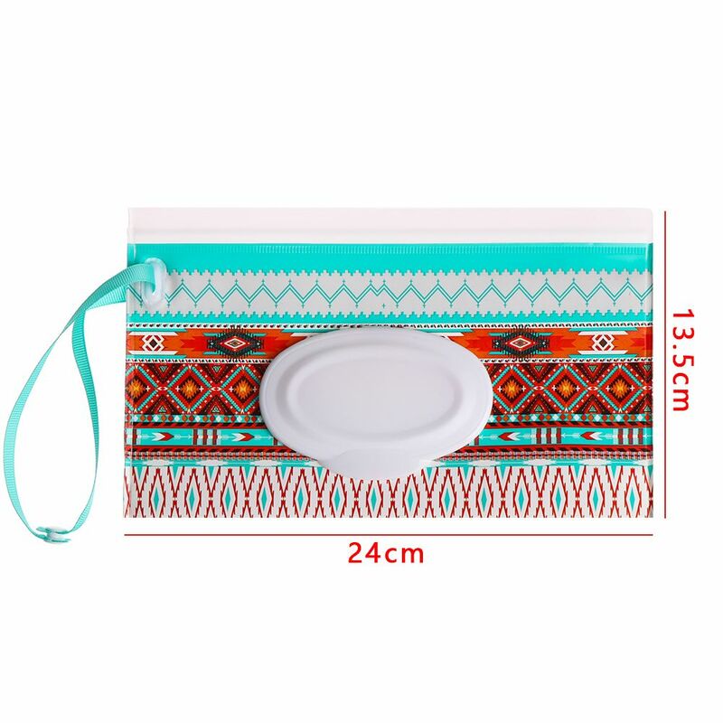 Cute Outdoor Carrying Case Portable Flip Cover Snap-Strap Tissue Box Wet Wipes Bag Cosmetic Pouch Stroller Accessories