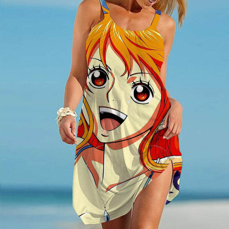 Boho Women's Summer Sundresses Loose Sleeveless One Piece Midi Dresses Sling Beach Dress Sexy Elegant Party Boho Clothing