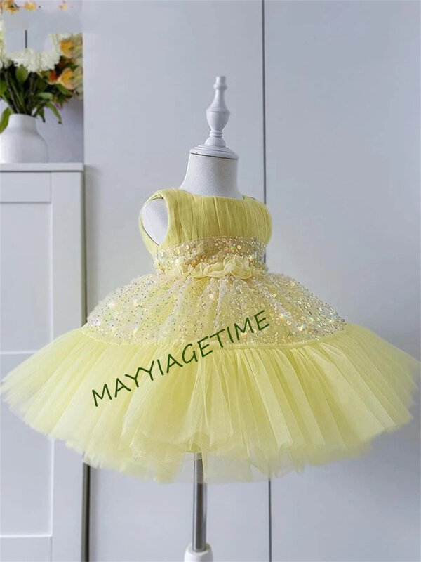 Платья для девочек, блестящие платья с блестками и цветами для девочек, пышные детские платья, милые детские платья, платье принцессы