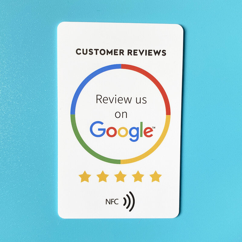 Google Review Cartão NFC Aumente suas avaliações Material PVC Tamanho padrão do cartão Google Toque para revisar os cartões