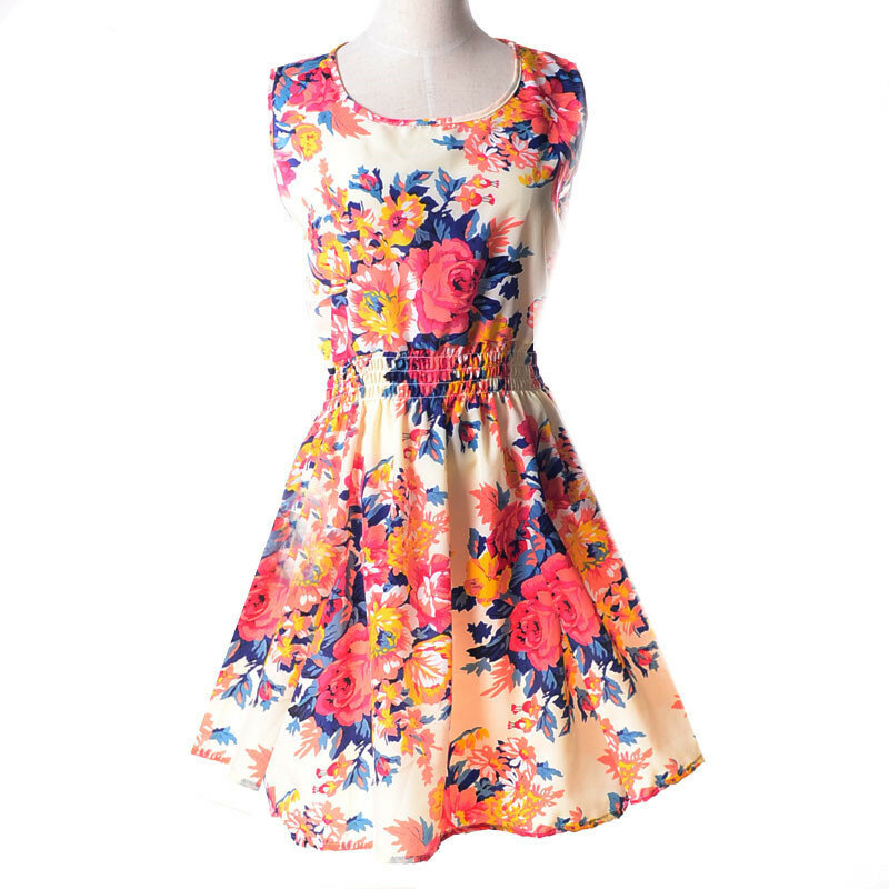 Женское летнее Мини-Платье 2022, женская шифоновая одежда в стиле бохо, сексуальное платье с цветочным принтом, плиссированное вечернее Клубное платье, пляжное платье, платья