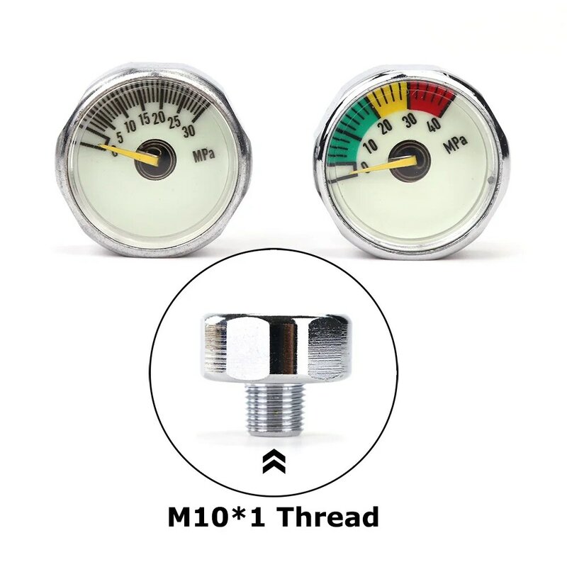 New Mini Pressure Gauge Manometer (Diameter 25mm) 30MPa 40MPa Air Acessorios With Luminous Night M10*1 Threads