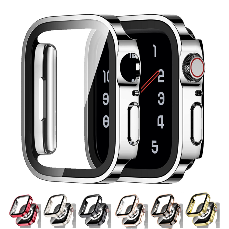 Verre et couvercle pour Apple Watch Case, 45mm, 41mm, 44mm, 40mm, 49mm, Accessoires Guatemala, Protecteur d'écran, iWatch Series 7, 8, 9, SE, 6, 5 Ultra