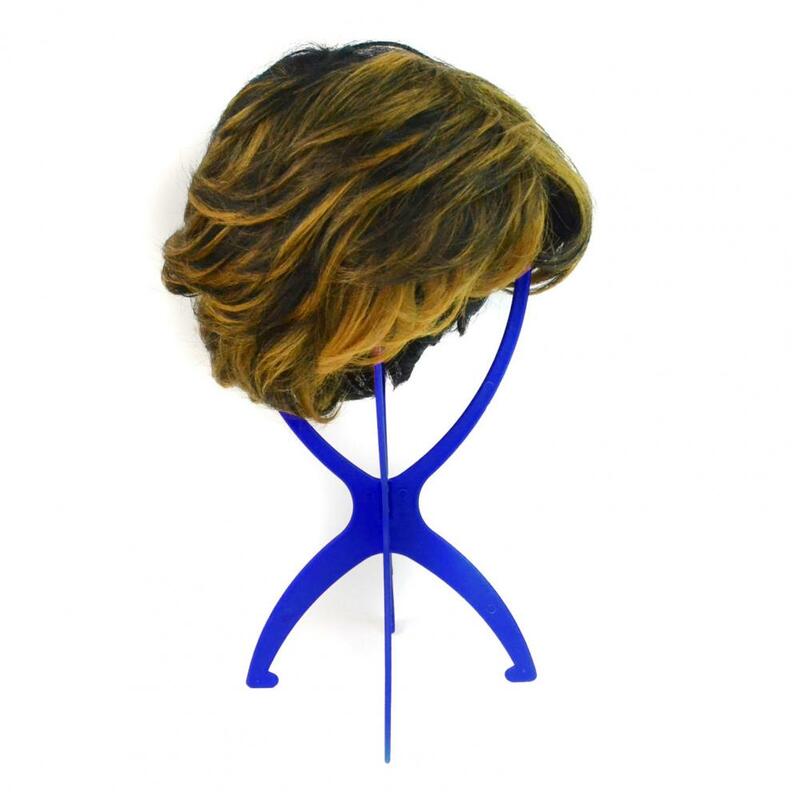 Plastic Wig Stand Collapsible Easy Assembly Portable Travel Wig Head Hairpieces Headgear Hair Styling Drying Display Holder Rack