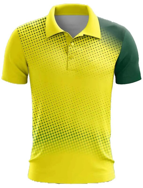 Polo de manga corta para hombre, camiseta de Golf con botones, transpirable, secado rápido, absorbe la humedad, ropa deportiva de tenis de verano