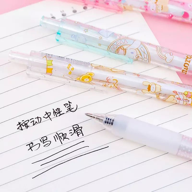 Penawaran khusus Kawaii Sanrioed Anime seri kartun pulpen tekan gel kreatif pena air alat tulis siswa sekolah menengah