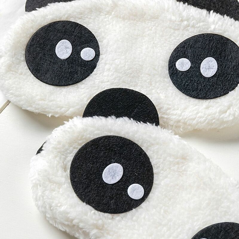 2 Stuks Cartoon Panda Slaap Oogmasker Zachte Pluche Stof Schaduw Oogvlekken 19*12Cm Panda Reizen Slaap Ontspannen Oogbescherming Pad