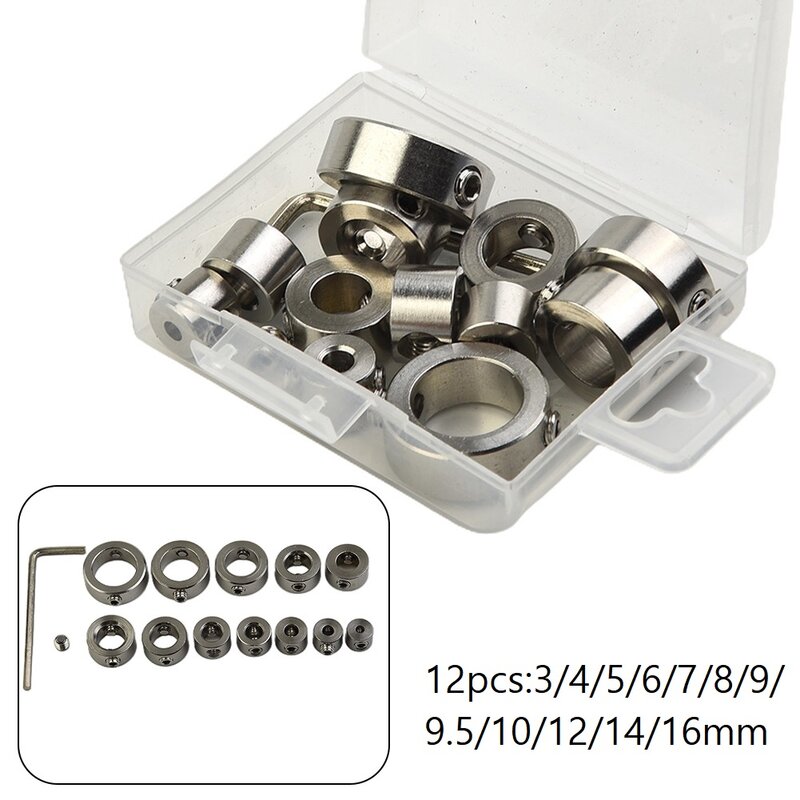 Localisateurs de perceuse Collier de butée 3/6/8/12 pièces 3/4/5/6/7/8/9/9 outils de travail de calcul d'anneau de butée de profondeur de bit, propositions de 5mm, 10mm, 12mm, 14mm, 16mm