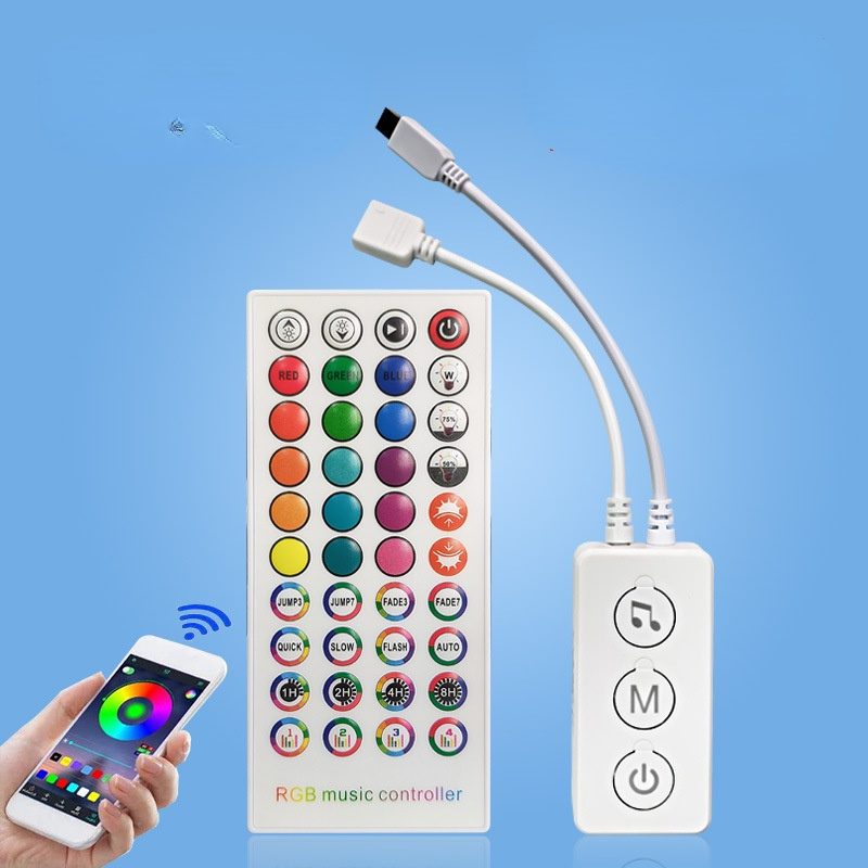 Controlador LED SP611E con Bluetooth, aplicación de música IR, 40 teclas para WS2811WS2812, tira de luces LED direccionable, DC5V-24V