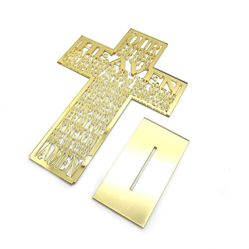 Holle acrylgeschriften voor kruis met standaard Jezus Christus katholieke tafelsculptuur