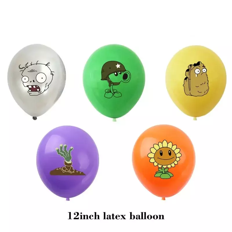 Balões de látex com plantas vs zumbis, decoração do partido fornece, tema do jogo feliz aniversário, 10pcs