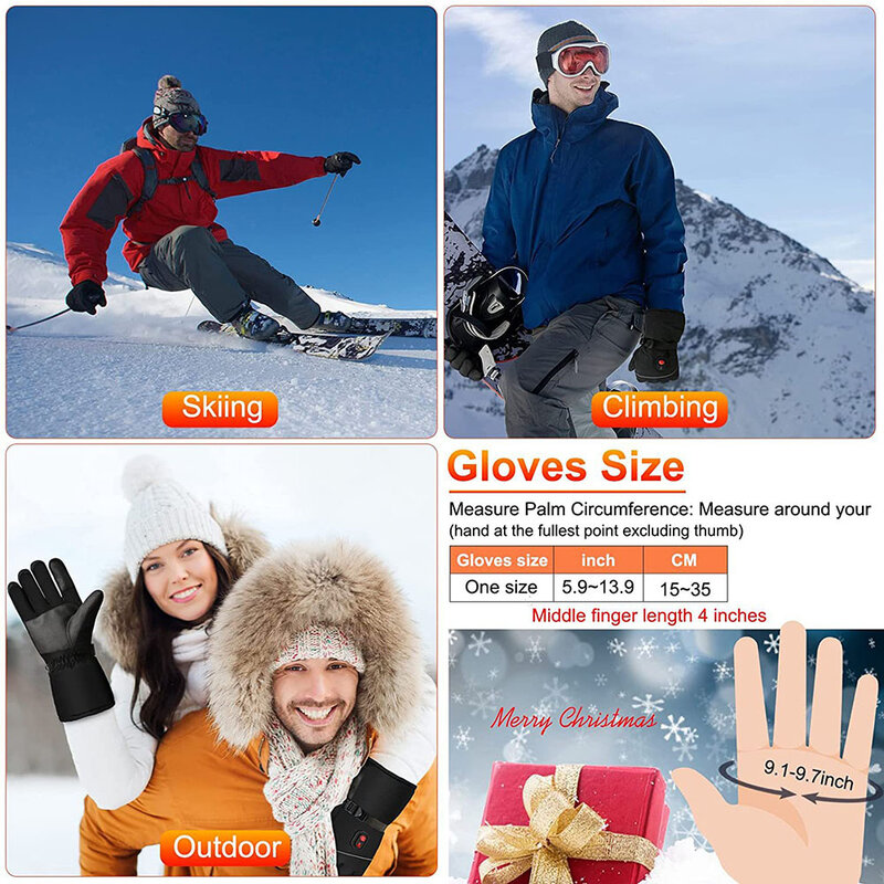 Outdoors Electric Warming Gloves Adjustable Hand Warmer Gloves For Skating Fishing