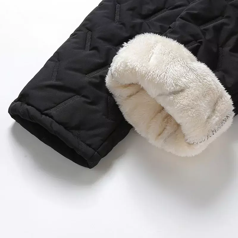 Pantaloni in cotone lana d'agnello pantaloni da sci da uomo abbigliamento invernale foderati in pile spessi larghi Plus Size pantaloni antivento per motoslitta