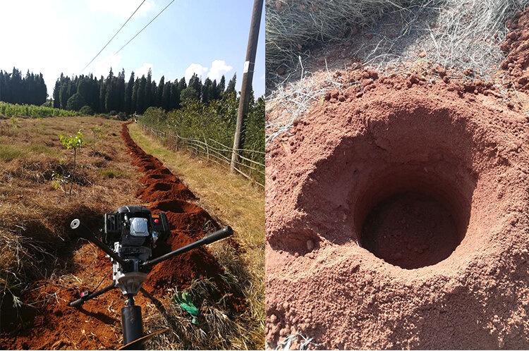 Macchina di scavo a 4 tempi ad alta potenza escavatore trapano albero piantare palo battipalo piantatrice coclea di terra Post Hole Digge