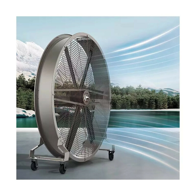 Ventilador de tambor de ventilación de metal para escape industrial, cilindro de aire fuerte de alta resistencia, fácil movimiento, invernadero, almacén de fábrica