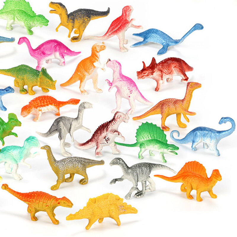 39 Pçs/lote Mini Dinosaur Model Simulation Solid Triceratops Tyrannosaurus Action Figures Kids Classic Brinquedos Educativos Boy Presentes