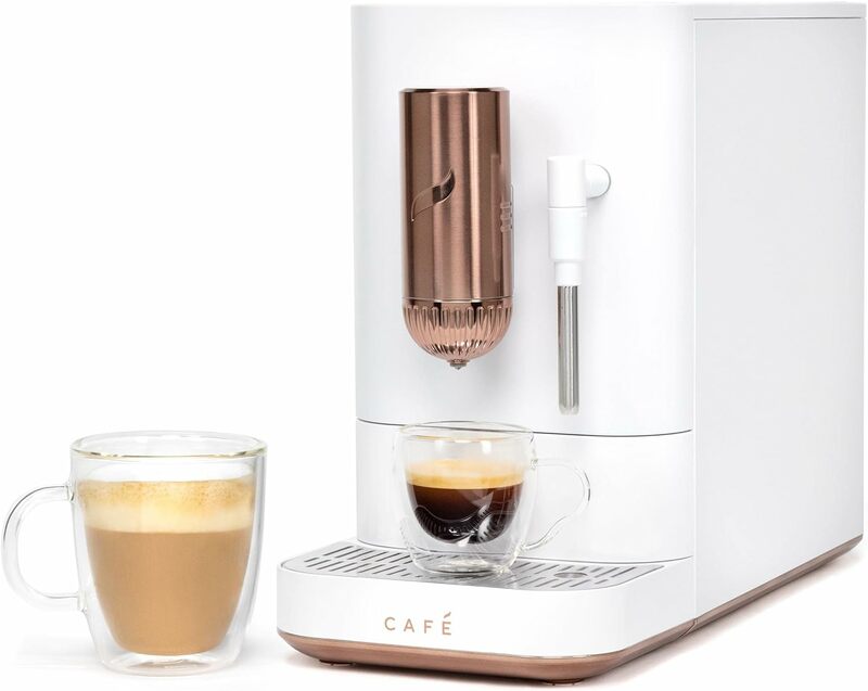 Café Affetto Automatic Espresso Machine  Milk Frother |Built-In & Adjustable Espresso Bean Grinder |One-Touch Brew in 90 Seconds