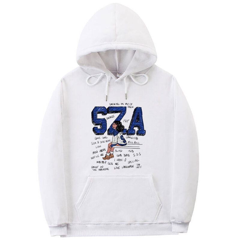 Rapper Sza SOS Grafik druck Hoodie Männer Frauen Mode übergroße Sweatshirt männlich lässig Fleece Hoodies Unisex Hip Hop Pullover