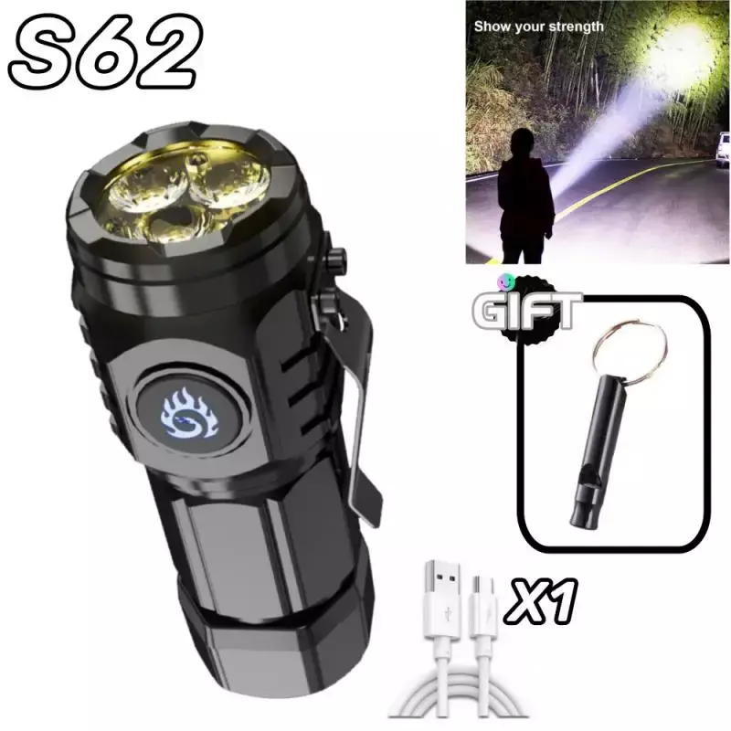 Flashlight Light Great Camping Clip Design Compact Size -handed Control Emergency Lighting Clip-on Lamp Portable Durable