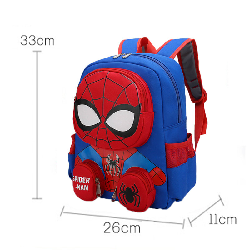 Spiderman ransel tas sekolah murid pahlawan Super kartun 3d Stereo tas punggung anak tas Travel Hadiah