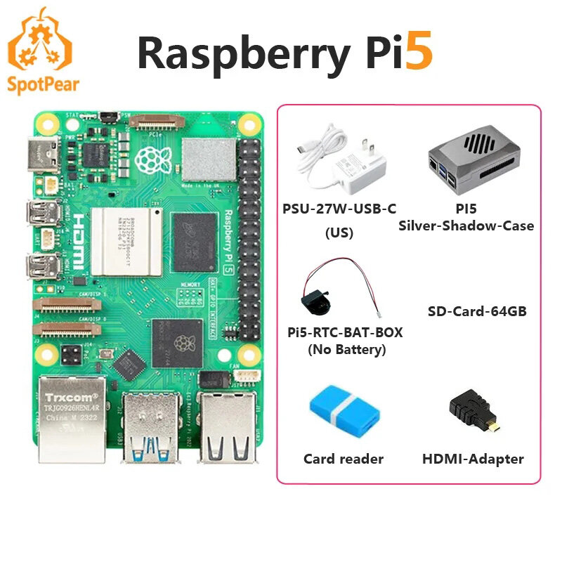Raspberry Pi 5 официальная оригинальная модель Pi5 4 ГБ/8 ГБ ОЗУ опция