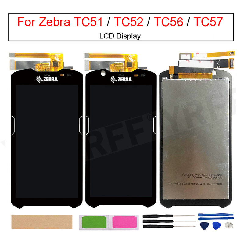 LCD 디스플레이 및 터치 스크린 디지타이저 어셈블리, Zebra TC51 TC510K TC56 TC56dj TC52 TC57,LCD 스크린 교체 부품