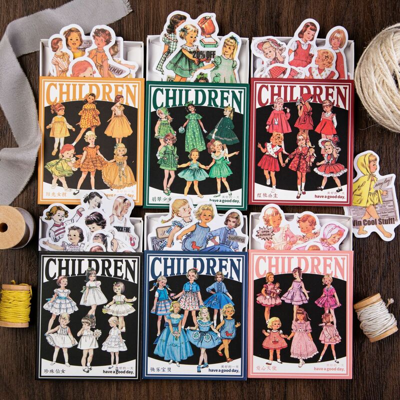 50 buah/1lot Kawaii Scrapbook stiker Vintage Anak Playground buku tempel perlengkapan perencana dekoratif kerajinan alat tulis stiker