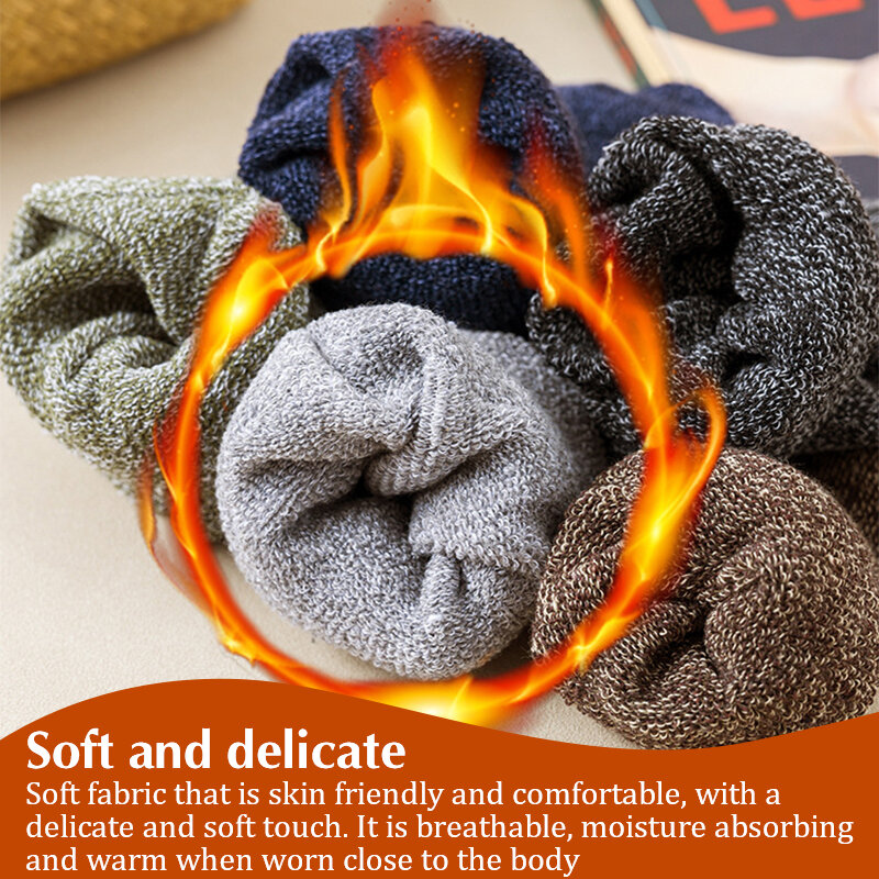 Calze invernali a righe Merino in lana calda asciugamano da uomo tenere al caldo calze di lana spessa in cotone