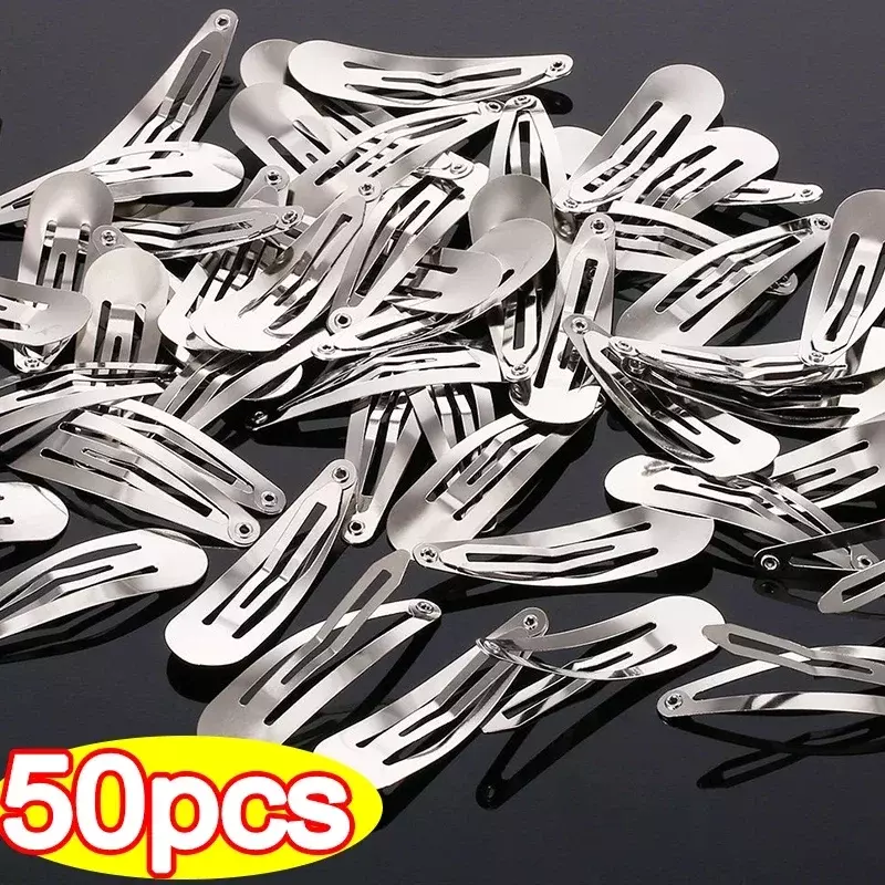 10-50 Stuks Eenvoudige Zilveren Haarclips Bb Snap Haarspelden Basis Voor Diy Handgemaakte Haarspeldjes Y 2K Vrouwen Meisjes Styling Tools Accessoires