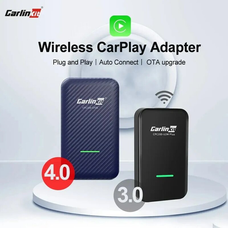CarlinKit 4.0 & 3.0 adaptor nirkabel Android, Dongle otomatis untuk Audi VW Benz Kia Honda Toyota Ford Spotify BT