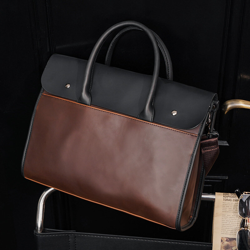 Мягкий кожаный портфель в стиле ретро для мужчин, деловая Повседневная офисная сумка-мессенджер на плечо, вместительная сумка для ноутбука